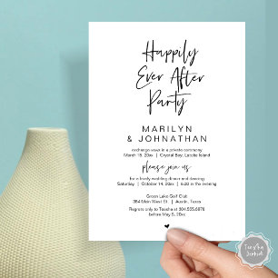 Invitation Heureux toujours après, parti Elopement Mariage