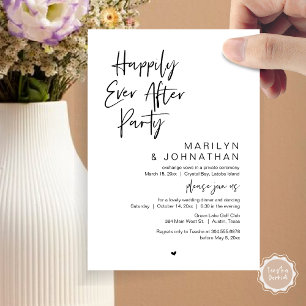 Invitation Heureux toujours après, parti Elopement Mariage