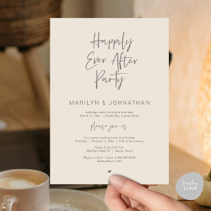Invitation Heureux toujours après, parti Elopement Mariage