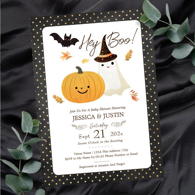 Invitation Hey Baby Boo Fall Halloween Baby shower (Créateur téléchargé)
