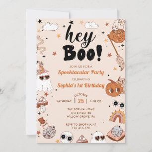 Invitation Hey Boo Brithday Halloween