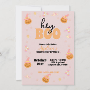 Invitation Hey Boo Éffrayant Halloween fête d'anniversaire