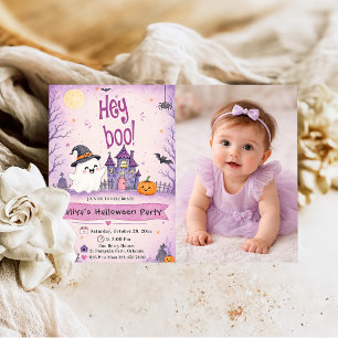 Invitation Hey Boo ! Fête d'Halloween