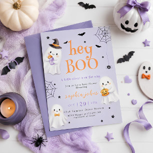 Invitation Hey Boo Halloween Baby Shower fantôme