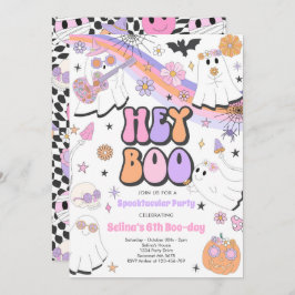 Invitation Hey Boo Halloween Super mignonne Fête d'anniversai