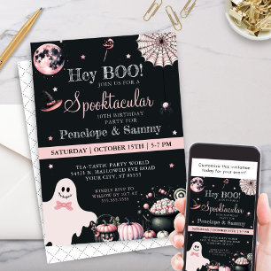 Invitation Hey Boo Rose Black Girls Halloween fête d'annivers