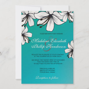 Invitation Hibiscus blanc-faire-part de mariage