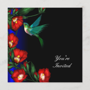 Invitation Hibiscus de colibri Modèle de fête d'anniversaire