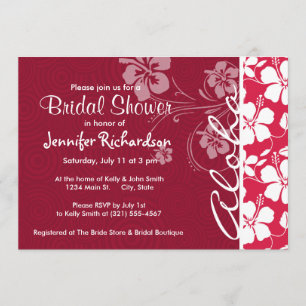 Invitation Hibiscus de Fuschie tropicale ; Aloha