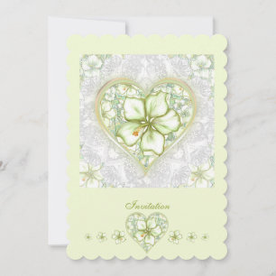 Invitation Hibiscus & dentelle BLANC