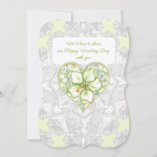 Invitation Hibiscus & dentelle BLANC