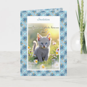 Invitation Hibiscus & dentelle TURQUOISE