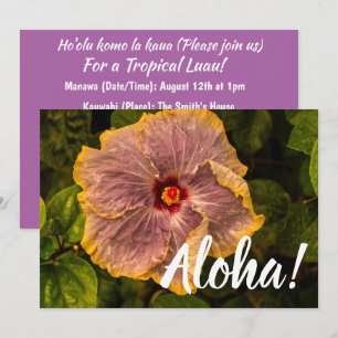 Invitation Hibiscus Hawaïen Lilac de Kauai