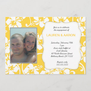 Invitation Hibiscus Jaune Luau Photo à toutes les occasions I