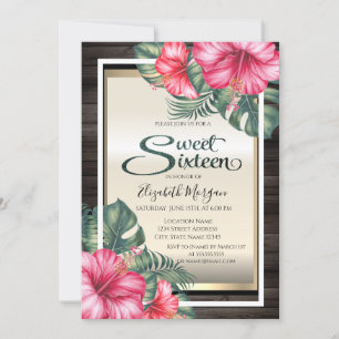 Invitation Hibiscus tropical Bois doux 16