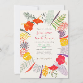 Invitation Hibiscus tropical Forêt sauvage Mariage botanique