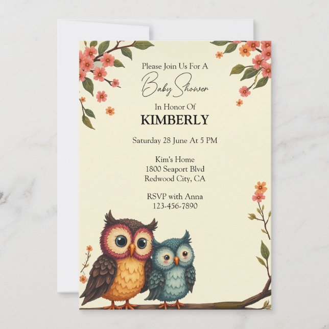 Invitation Hibou sera toujours avec vous (Devant)