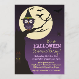Invitation Hibou sur la fête d'anniversaire de Halloween de