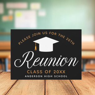Invitation High School Reunion Chic Gold Black Custom Party