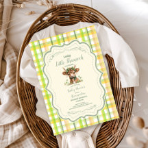 Highland Cow Lucky Little Baby shower Shamrock