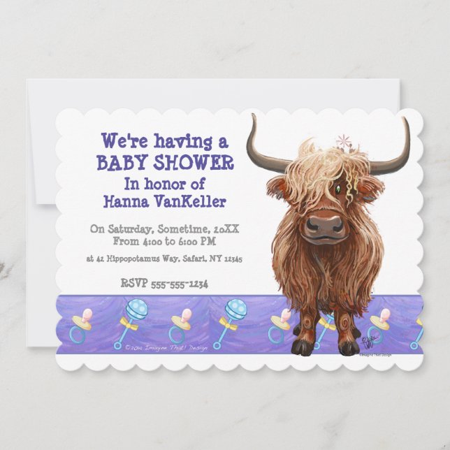 Invitation Highland Cow Mastodon (Devant)