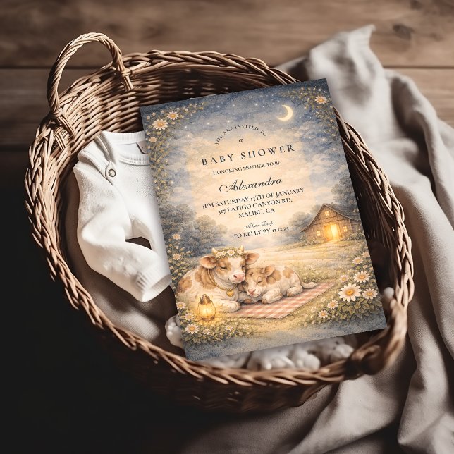 Invitation Highland Cow Meadow Baby Shower (Créateur téléchargé)