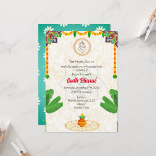 Invitation hindoue du Baby shower indien Godh Bhar