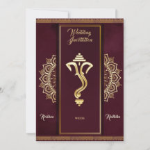 Invitation hindoue du mariage indien Ganesha