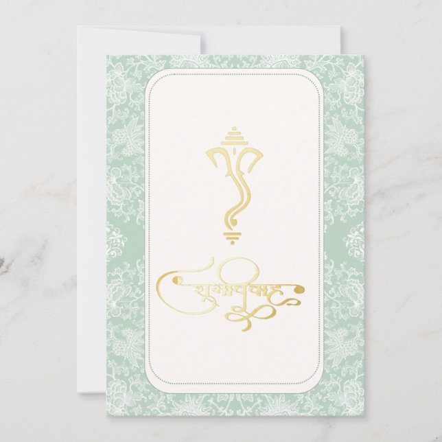 Invitation hindoue du mariage indien Ganesha (Devant)