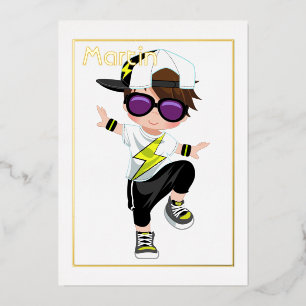 Invitation Hip hop Anniversaire de enfant Foil