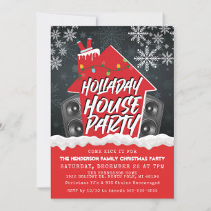 Invitation Hip Hop Christmas House Party Noël 