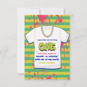 Invitation Hip hop Fresh One avec Merci photo