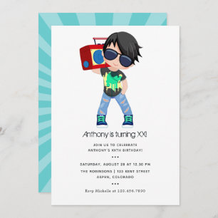 Invitation Hip hop thème Boy Birthday