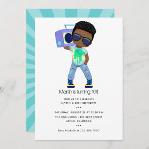 Invitation Hip hop thème Boy Birthday