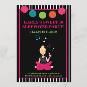 Invitation HIP RETRO MODERNE Sassy Girl Anniversaire