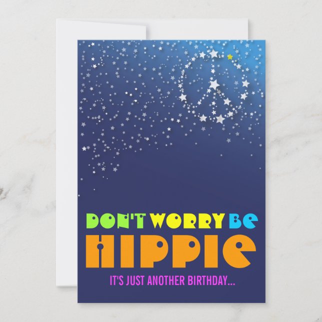 Invitation Hippie : 50e anniversaire de la fête de la Paix (Devant)