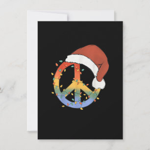 Invitation Hippie Christmas Peace Sign Happy Holidays Xmas Li