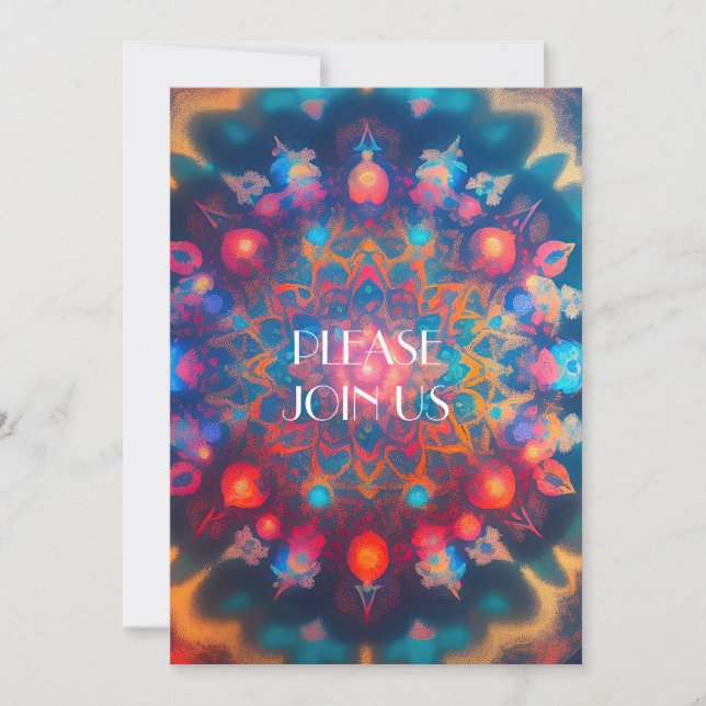 INVITATION HIPPIE FRACTAL SPECTACULAIRE (Devant)