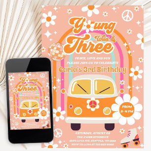 Invitation Hippie Jeune Sauvage & Trois Groovy 3e Anniversair