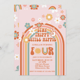 Invitation Hippie Rainbow 4e anniversaire