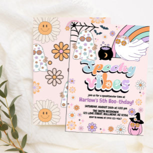 Invitation Hippie Super Éffrayant Vibes Halloween Anniversair
