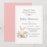Hippity Hop Bunny rose Baby shower moderne