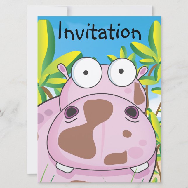 Invitation Hippopotame (Devant)