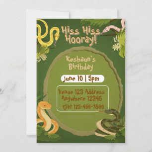 Invitation Hiss Hiss Hourra, Anniversaire du Serpent