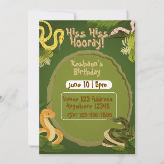 Invitation Hiss Hiss Hourra, Anniversaire du Serpent