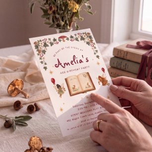 Invitation Histoire de Conte de Fées de la Forêt Enchantée po