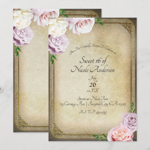 Invitation Histoire de conte de fées élégante et fleurie pour
