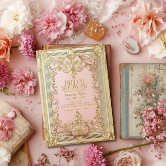 Invitation Histoire de Livre Ancien Shower de Mariée