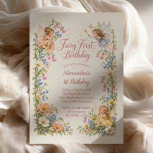 Invitation Histoire de Livre de Premier Anniversaire de Fée J