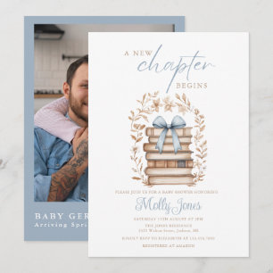Invitation Histoire de nouveau chapitre Baby Shower Photo Ble